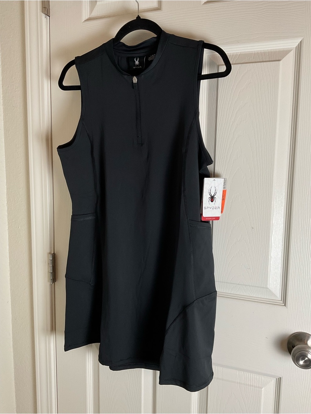 NWT Spyder Women’s Active Dress - Black Quarter-Zip Sleeveless - Size L - Picture 2 of 9